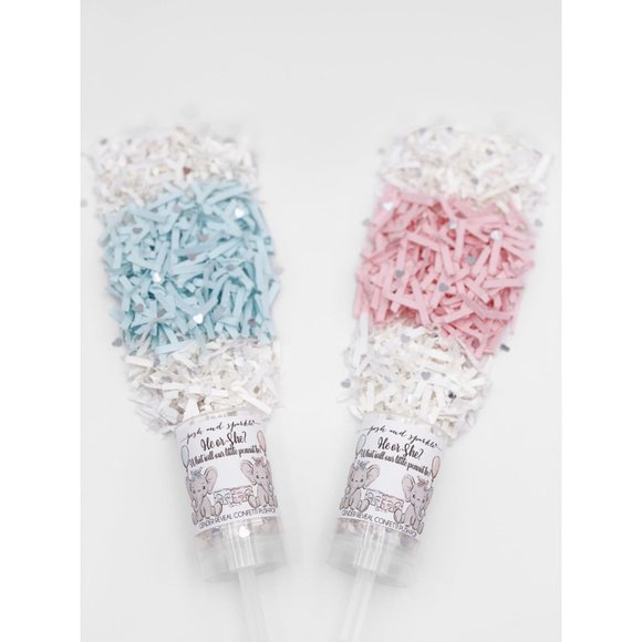 SET OF 5 Elephant Gender Reveal Confetti Push Pops - Picture 4 of 7